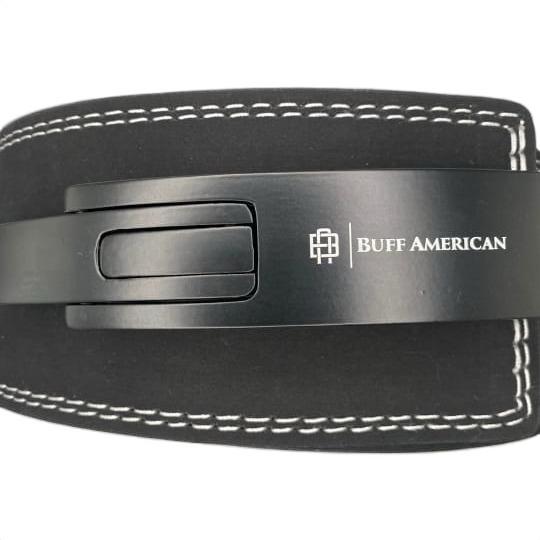 BUFF AMERICAN 10MM Lever Belt - Black, USAPL, USPA, IPL, IPF Approved, Adjustable Lever Buckle Attachment, Height 4 Inches, Thickness 0.394 Inches