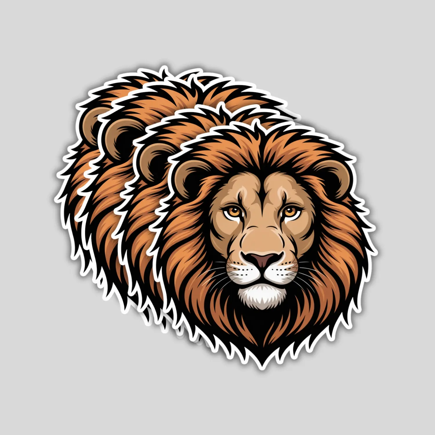 4 Pack Lion Stickers – King of the Jungle Vinyl Decals for Laptop, Bottle, Car, Tumbler – Gift for Lion Lovers & Wildlife Fans