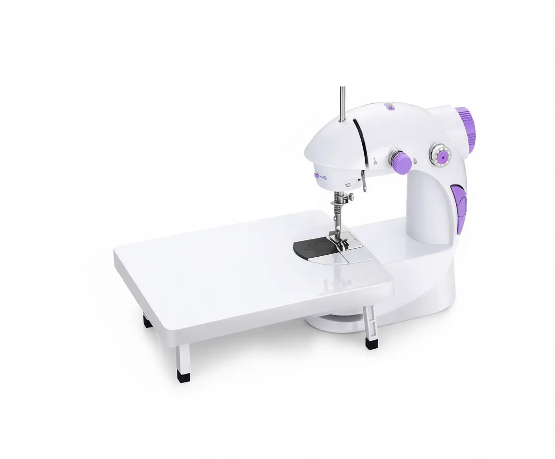 Mini Sewing Machine SM-202A for Beginners 2-Speed 2-Thread Stitches Foot Pedal LED Light DIY Home Kit Portable & Easy to Use