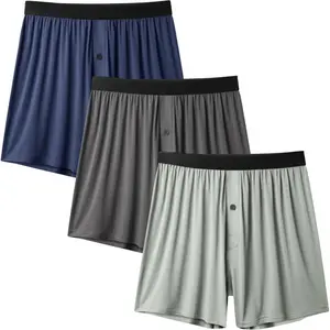 Mens Boxer Shorts Underwear Soft Comfortable Breathable Knit Boxers Short for Men (3 or 5 Pack)