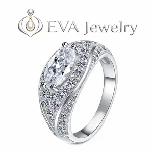 [EVA Jewelry] Evil Eye 925 Sterling Silver Synthetic Moissanite Ring