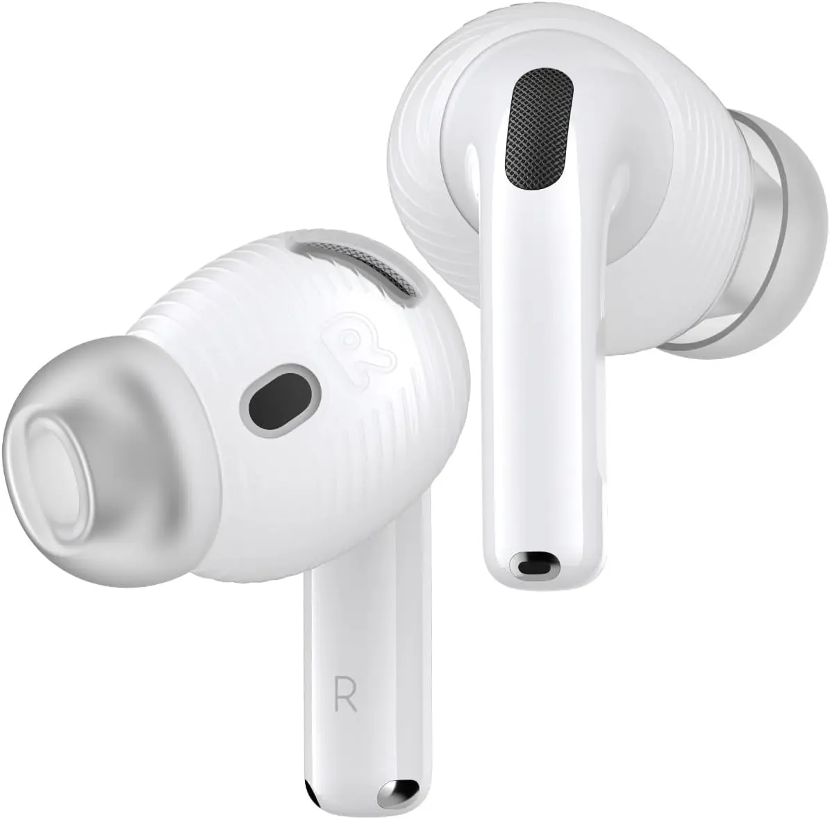 Gcioii 3 Pairs Silicone Ear Tips for Apple AirPods 4th Generation - Noise Cancelling Anti-Slip Covers with Carabiner & Handy Storage Pouch, Translucent Audio Accessories for Intense Workouts & Fitness (Cannot Be Charged With Tips)