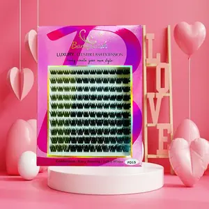 Mixed Length Individual False Eyelashes and Eyelash Glue and Tweezers, 1 Box Natural Look Diy Eyelash Extensions, Self Grafting Curl Eyelashes for Women & Girls, Eyelash Cluster Kit, Makeup