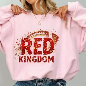 Vintage KC Sweatshirt, Chiefs Sweatshirt, Half time Show Tshirt, Red Kingdom Glitter Sweatshirt, Hoodie, Comfort Colors
