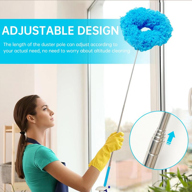 Ceiling Fan Cleaner Duster High Ceiling Extended Fan Blade Cleaner from 13 to 30 Inch Reusable Microfiber Ceiling Fan Duster with Extension Handle for Furniture Bookshelves Wall Door (Blue) Ceiling Fan Cleaner Duster High Ceiling Extended Fan Blade Cleaner from 13 to 30 Inch Reusable Microfiber Ceiling Fan Duster with Extension Handle for Furniture Bookshelves Wall Door (Blue)