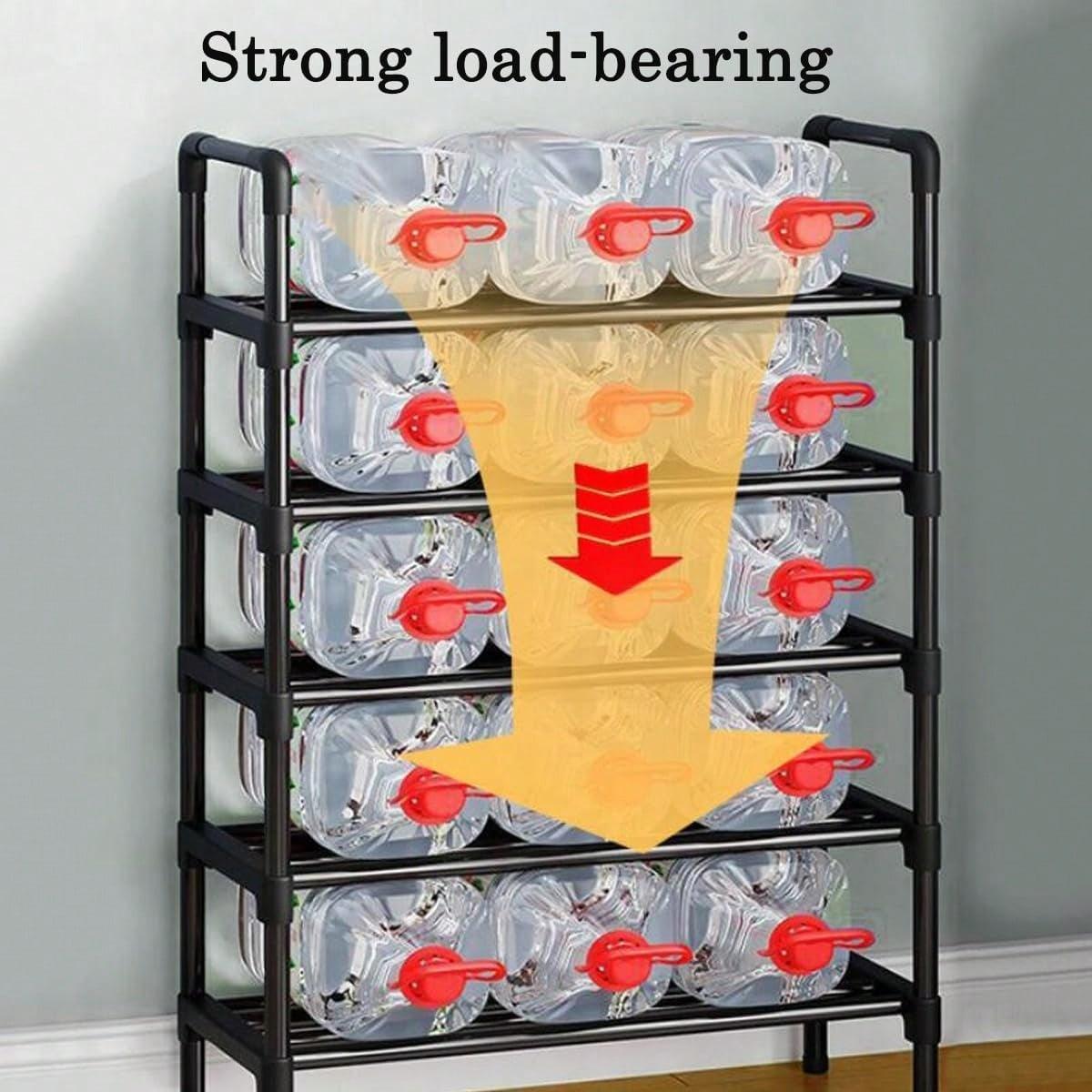 TAIMASI 1pc Multi-Layer Shoe Rack, Black Shoe Storage Stand, Simple Household Shoe Storage And Organization, Multifunctional Storage Shelf, Space Saving Shoe Rack, Suitable For Doorway, Bedroom, Corridor