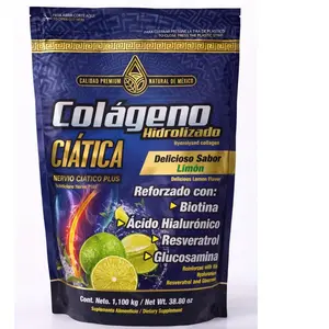 Colageno H - Hydrolized Collagen with Lemon Flavor, 1.100 kg, Enhanced with Biotin, Hyaluronic Acid, Resveratrol, and Glucosamine