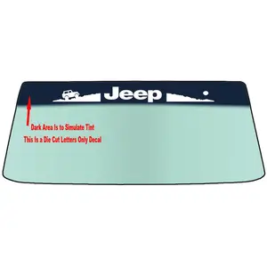 Fits A JEEP " HILL CLIMB" Vehicle Custom Windshield Banner Graphic Die Cut Decal - Vinyl Application Tool Included