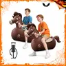 QPAU 2-Pack Large Bouncy Horse Toys for Kids Ages 5+, Inflatable Ride-On Animal Hoppers with Hand Pump, 220 lbs Capacity, Indoor & Outdoor Active Play, Halloween gifts giftideas