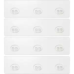 4 Pack Shower  Adhesive for Replacement,  Transparent Adhesive for Shower  Sticky Pads, No Drilling for Corner Shelf Basket, Bathroom Storage Shelves, Kitchen Racks and Soap Holder