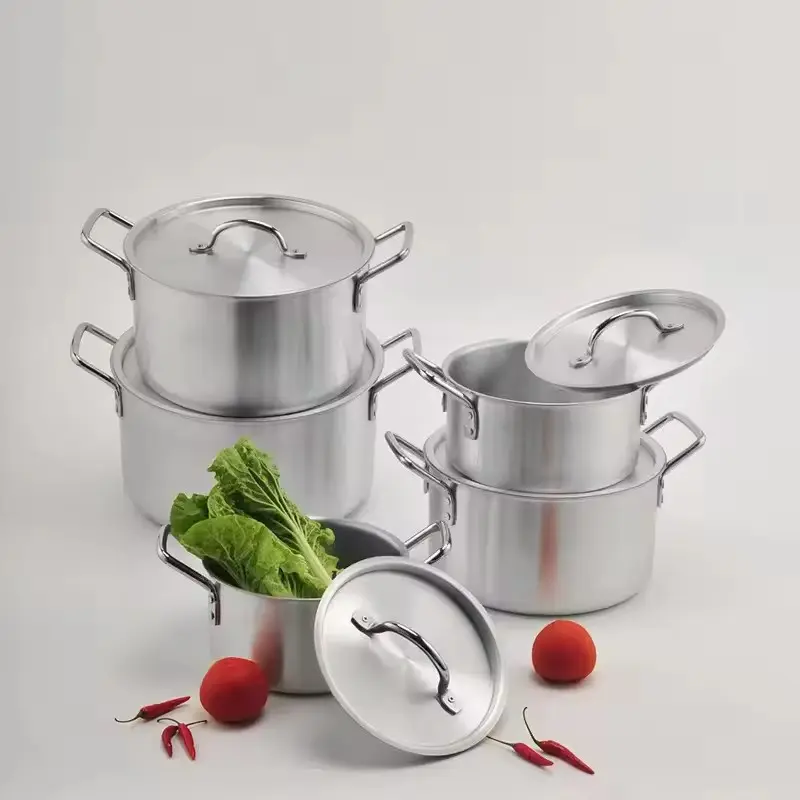 5-Piece Non-Stick Aluminum Frying Pan Set, Kitchen Cookware Sets, Heat-Resistant Handles, Includes Lids, Easy Clean, Suitable for Multiple Stovetops