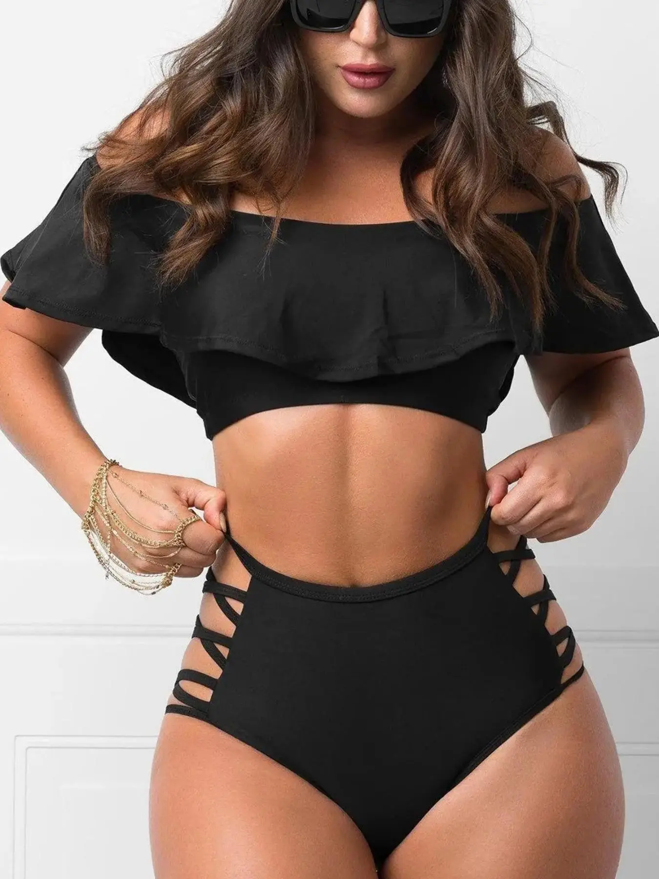 New Fashion High-End Sexy Swimsuit Style Bikini Spa Swimwear for Women, European and American Beach Two-Piece Swimsuit, Stylish and Comfortable, High Waisted Swimsuit Bathing Suit, Bikini Swimsuit Set