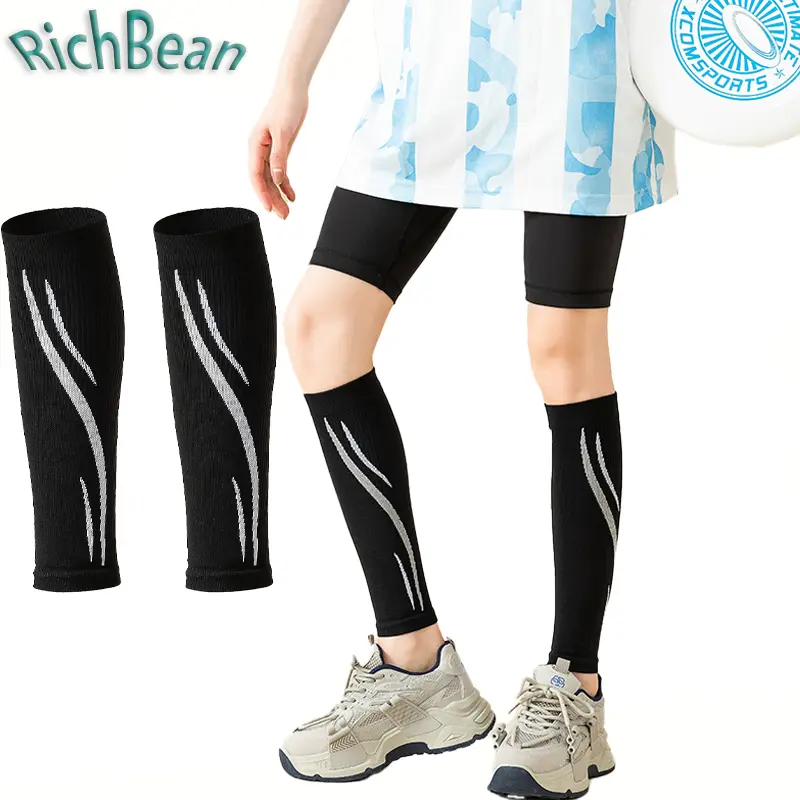 1 Pair Compression Leg Sleeves for Men & Women, Breathable Sports Leg Guards with Muscle Support, Calf Compression Sleeves for Running, Basketball, Football, Cycling, Fitness, Workout, Outdoor Activities, Athletic Recovery Gear