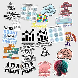 Sticker Pack 20 Behaviour Therapy Vinyl Sticker, Mental Health Support Decal for Laptop