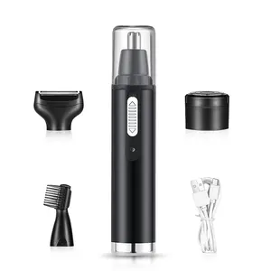Electric Nose & Ear Hair Trimmer 4in1 Precision Tool with Rechargeable Battery Wet/Dry Easy to Clean Improved Stainless Steel Replaceable Blade Comfort