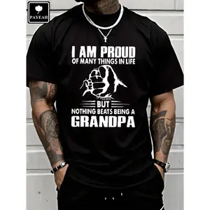 Proud Grandpa Monogrammed Sports Top, 100% Heavy Cotton T-Shirt for Celebrating Family Achievements