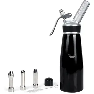 Whipped Cream Dispenser 500ml Cream Whipper With Sturdy   And ,Cream Maker with 3 Decorating Nozzles,Leak Resistant,Use Standard 8 Gram N2O Chargers (Not Included)