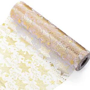 Star Pattern Table Runner, 4 Counts/set Exquisite Metal Foil Gift Packaging Decoration Materials, Decoration Supplies for Wedding Birthday Festival