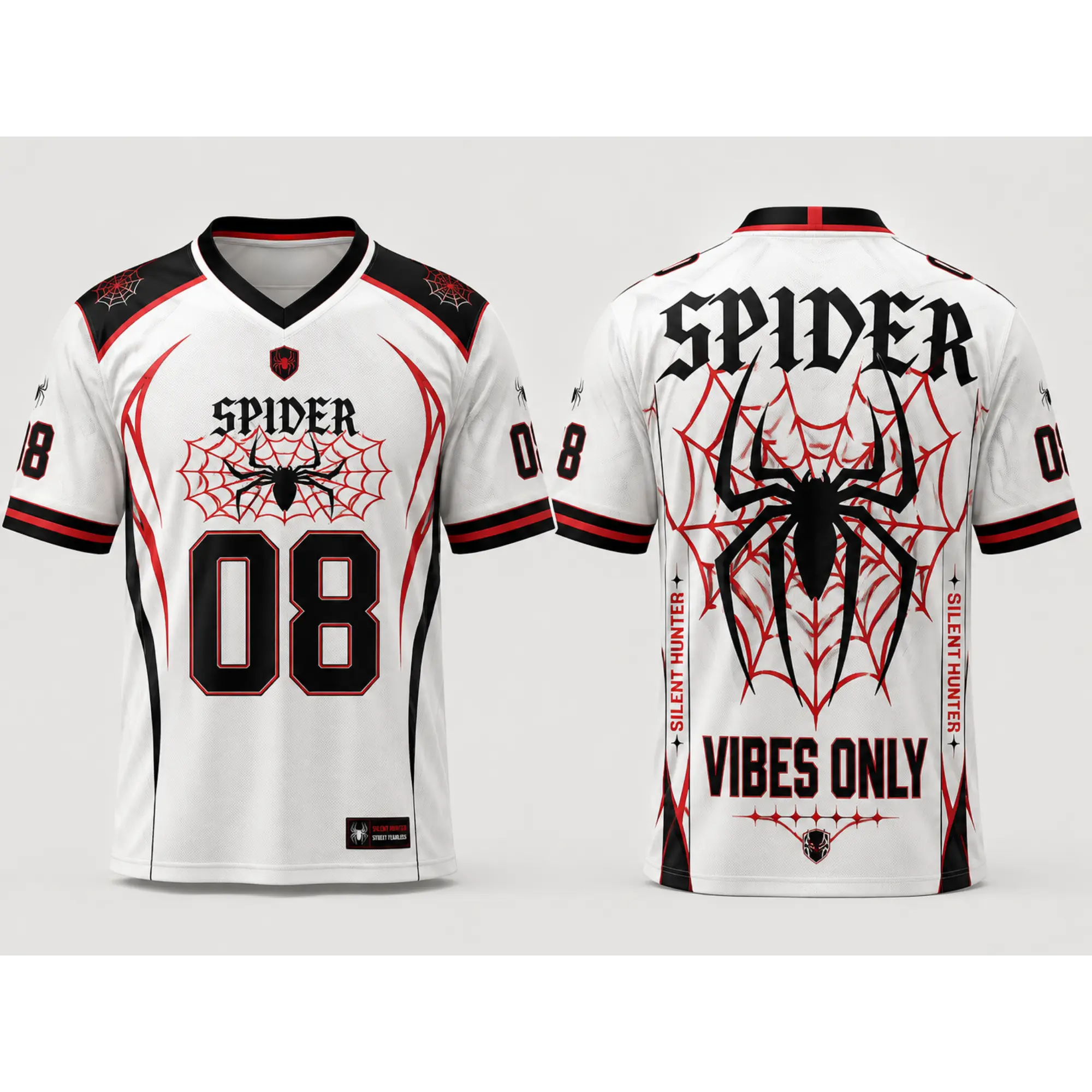 Spider Web Football Jersey Oversized Graphic Jersey Shirt Vintage Y2K Gothic Streetwear Blockcore Athletic Mesh Sports Top Unisex Halloween Jersey Breathable Game Day Shirt Harajuku Grunge Aesthetic Gift for Men Women Casual Sportswear