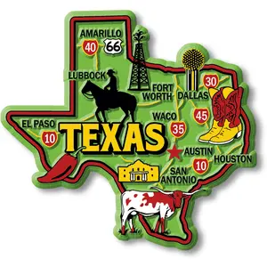 Texas Colorful State Magnet by Classic Magnets, 3.5" x 3.3"