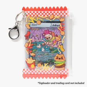 Burger Lion Photo Card Holder Keychain PVC Bag Keychain for TCG Photo Cards