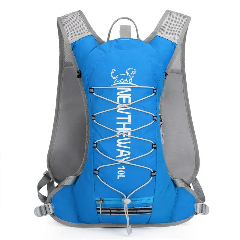 NEWTHWAY 10L Cycling Outdoor Sports Running Camping Backpack - Blue, 43x22x5cm, Nylon, Ergonomic Padded Back Support, Double Root Straps, Zipper Opening