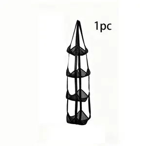 Multi-Functional Minimalist Hanging Storage Bag with 3 or 4 Layers, Suitable for Basketball Soccer and Sports Equipment, Wall-Mount or Door-Hanging Design