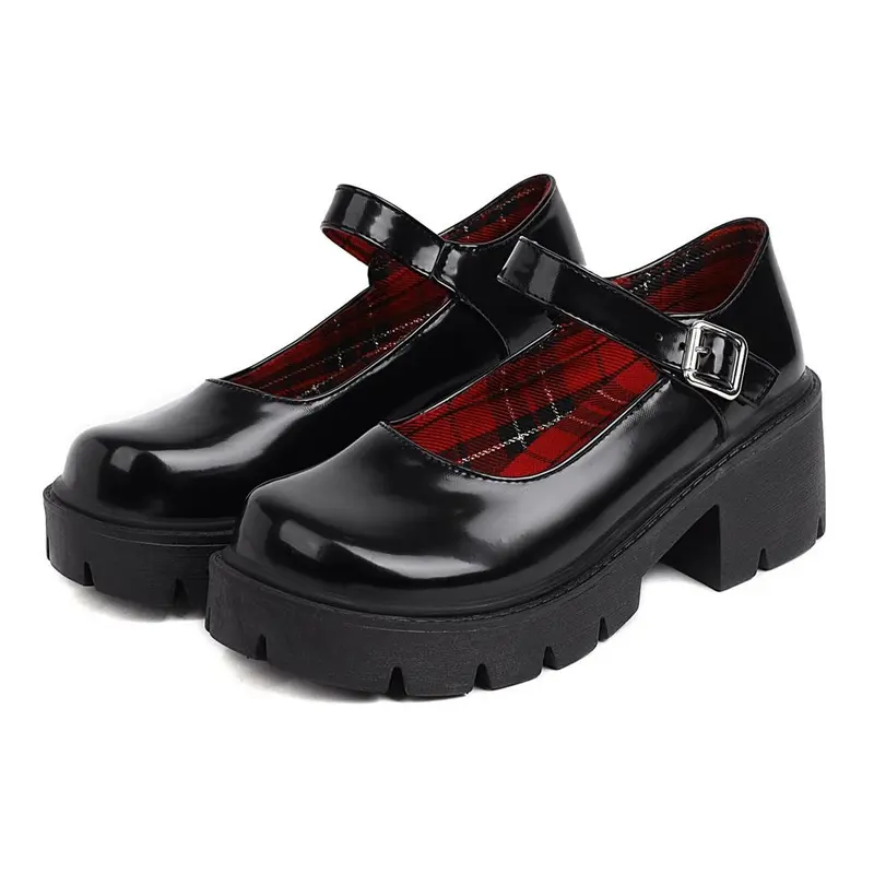 Women's Mary Janes Platform Dress Low Heel Chunky Pumps Round Toe Ankle Strap Pumps Shoes '90s Retro Oxfords Non-tethered for Party Shopping Date Travel Wedding