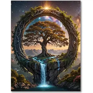 Tree of Life Cross Stitch Kits for Adults - Embroidery Kits for Beginners Adults,11 CT Patterns Dimensions Counted Cross Stitch Kits for Adults Arts Craft 12x16 inch