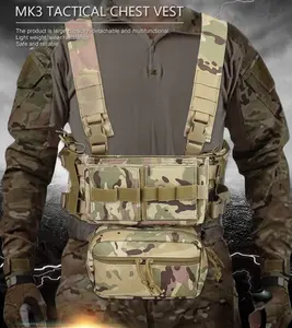 MK3 Tactical Chest Rig 1000D Nylon Lightweight Modular Vest Multi-Functional Quick Detach Adjustable Shoulder Straps for Airsoft Hunting Outdoor Quick-Release