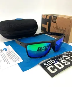 Costa Del Mar Rinconcito Polarized - Matte Black Frame W/Green, Costa Sunglasses For Men, Stylish, Durable, Versatile, Polarized, Anti-UV/Blue Light, Dust/Windproof – Gift For Him SS3