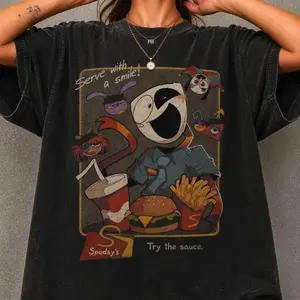Try The Sauce Digital Circus Spudsy's Shirt, Funny Gangle and Jax Fast Food Graphic Tee, Retro 90s Indie Animation Tee, Viral Animation Gift