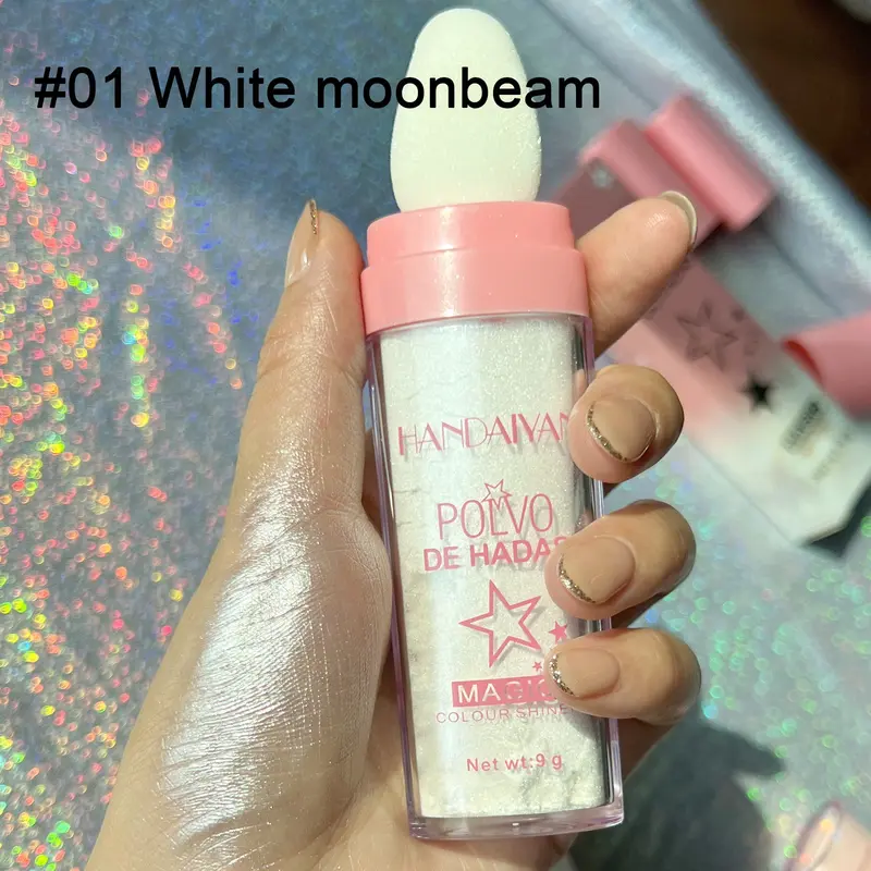 Handaiyan Body Highlighter Powder, Glow Seeker Highlighter, Glowy Highlighter, Cosmetics Highlighter, Highlighter Makeup Face Brightening Radiant Fine Glitter Natural Sculpting Blush High Light Stick, 3 Colors Available, 9g/piece