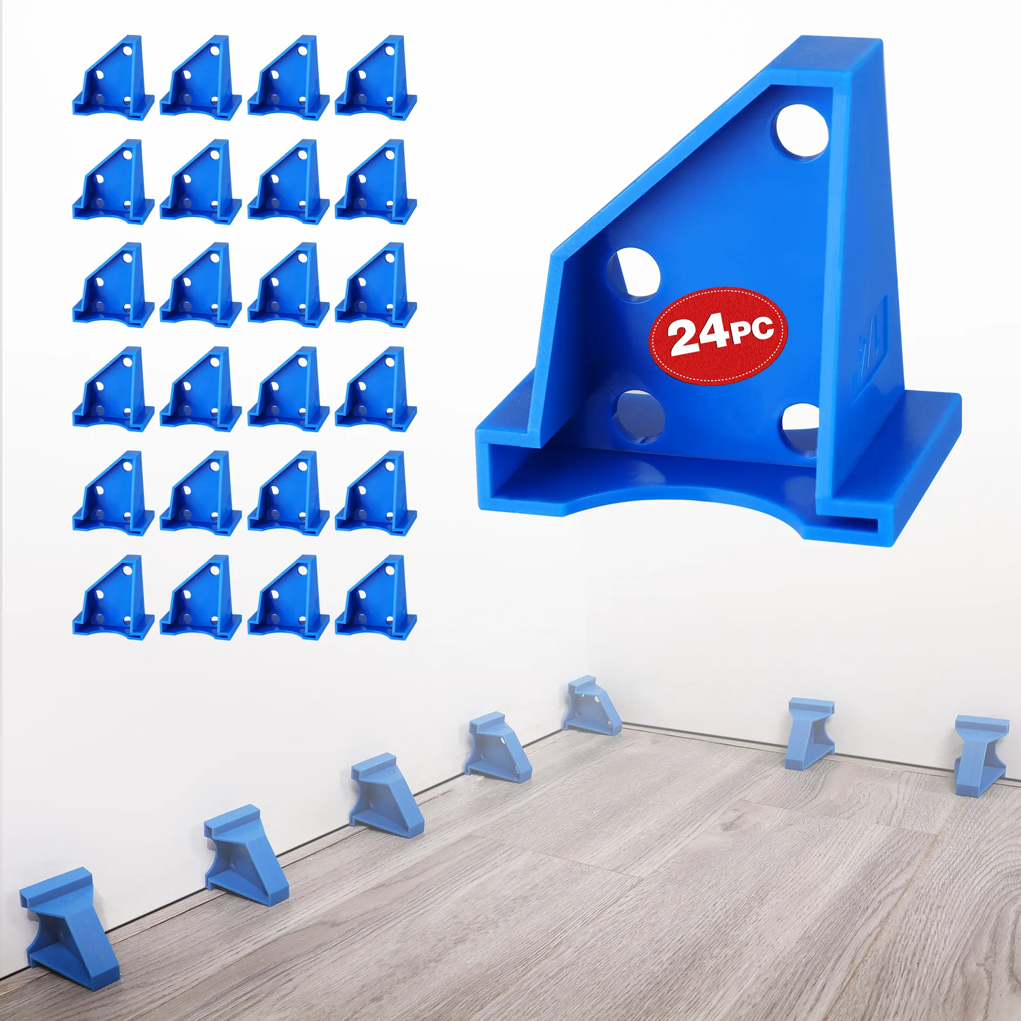 WORKPRO 40-Pack Floor Spacers, 2-in-1 Laminate Flooring Install Tool, 1/2" & 1/4" Gaps, Reusable Design, Wood Floor Installation, Vinyl Plank, Tiles, Hardwood, Floating Floor Projects