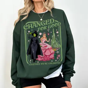 Changed For Good Wicked Shirt, Elphaba and Glinda Chibi Sweatshirt, Together We’re Unlimited Tee, Wicked Musical Movie Fan Gift