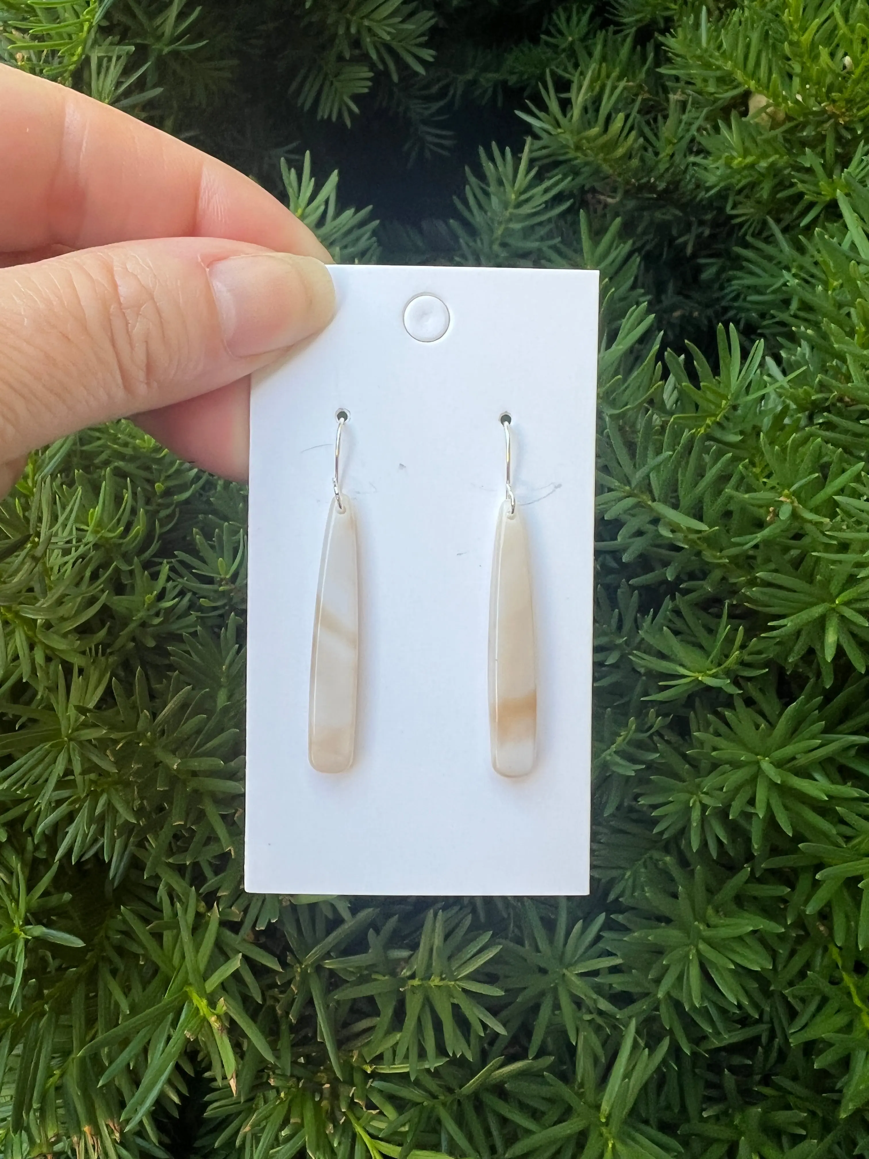 Cream Pixie Acrylic Earrings