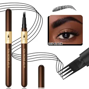 Realistic Hair Eyebrow Pen, 4-Prong Precise Tip, Waterproof & Smudge-Proof, Natural Gradient Brow Look, Perfect for Daily Makeup & Professional Styling