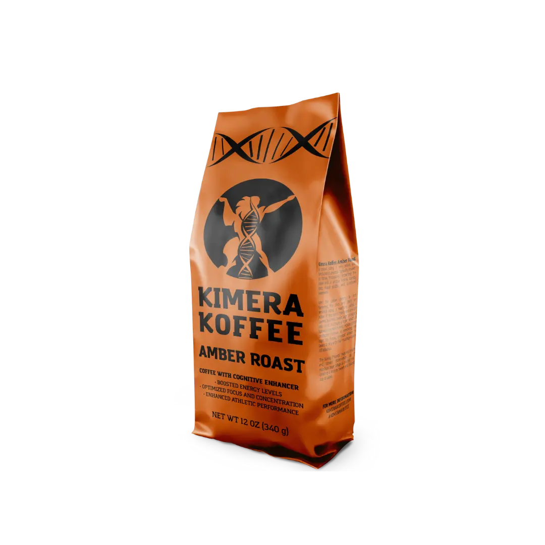 Kimera Koffee Amber Blend – Organic Light Roast Ground Coffee with Brain-Boosting Nutrients | 12oz