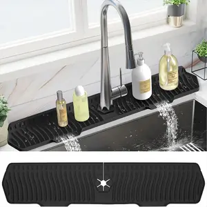 24/29.5inch Kitchen Sink Splash Guard,Silicone Draining Mat for Sink,Sink Protectors for Kitchen Sink Mat, Splash Guard Kitchen, Splash Proof, Water Splash Guard