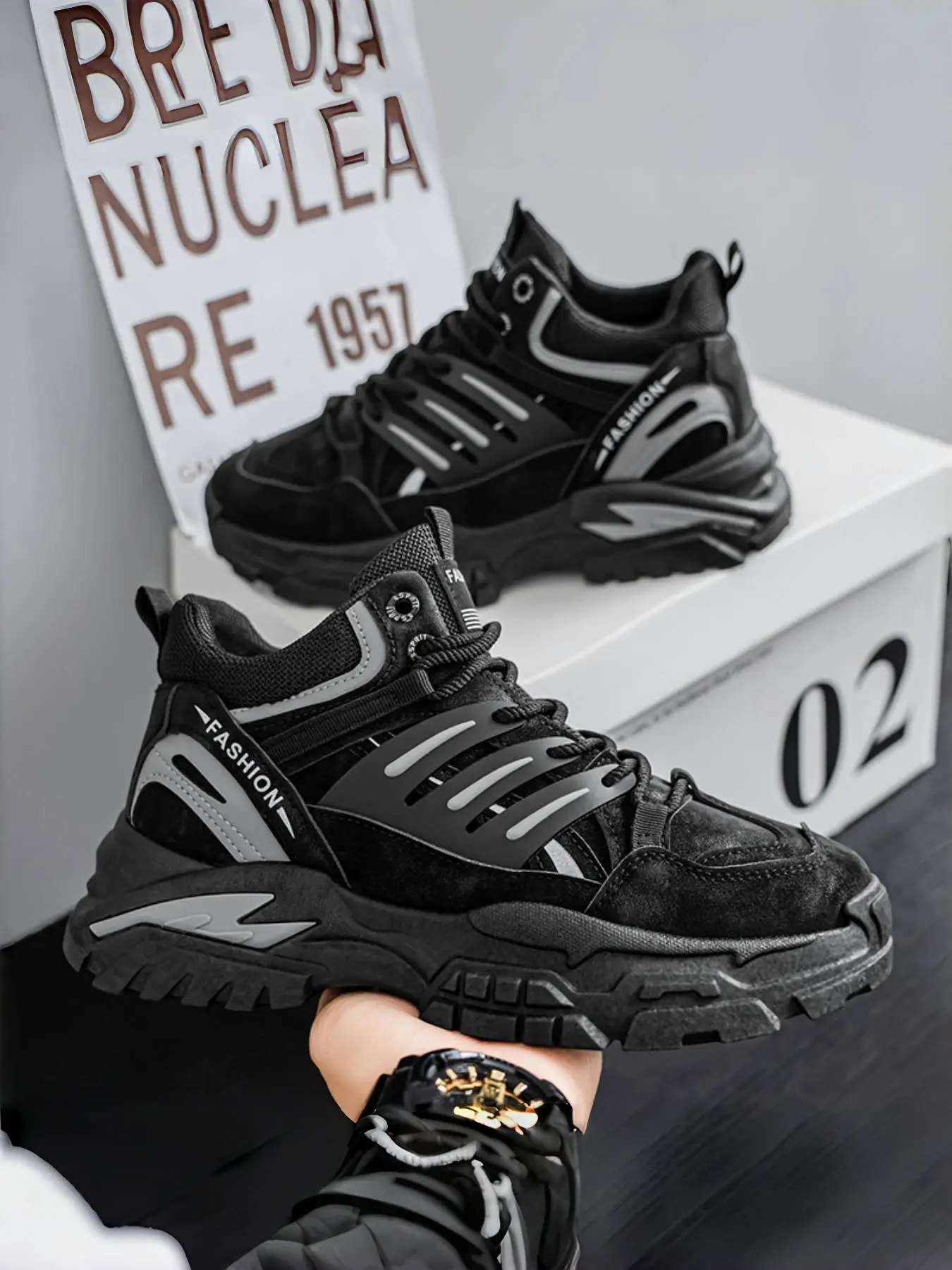 Men's Sporty Casual Thick Sole Height Increasing Boots, Versatile Workwear Style, Ideal for Outdoor Activities & Daily Wear