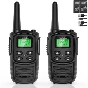 Walkie Talkies Long Range for Adult, MT10 Rechargeable Walkie Talkies FRS Two Way Radio, NOAA, 1200mAh Li-ion Battery USB-C Cable, LED Flashlight, VOX Walkie Talkie for Hiking Camping 2Pack