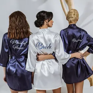 Bride Personalized Robes for Bridesmaid Maid of Honor & Mother of the Bride Soft Luxurious Fabric Custom Name Comfortable Bridal Party Wear Loungewear Nightwear Womenswear Gowns