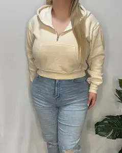 Ava Half Zip Hoodie (Ecru)