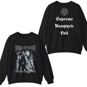 Cradle Of Filth Principle - Supreme Vampiric Evil Black 2 Sides Sweatshirt, Gift For Fan, Casual Cotton Fabric Menswear T-Shirt