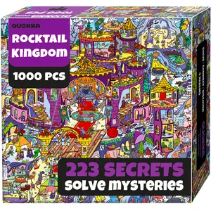 QUOKKA 1000 Piece Puzzle for Adults – 223 Hidden Secrets & Engaging Audio Story – Collect All Four Adult Puzzles in Series to Build One Epic Mystery Realm (Rocktail Kingdom)