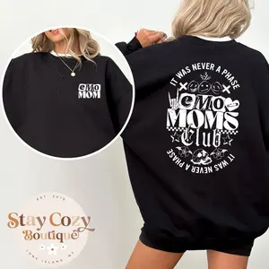 Emo Moms Club Crewneck Sweatshirt, Emo Gift, Emo Tees, Emo T-shirt, Scene shirt, It Was Never A Phase, Emo Forever, Goth Emo T-Shirt
