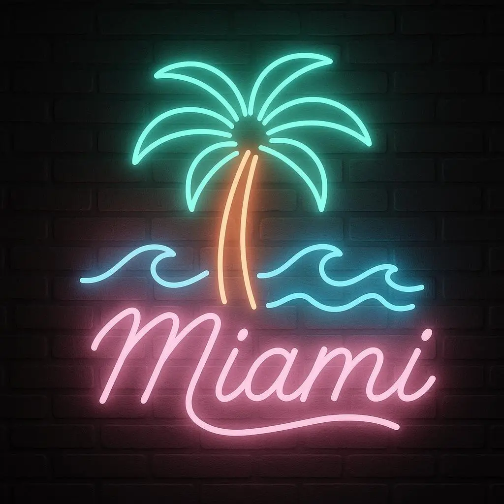 Vibrant Miami Neon Sign – Custom Neon Sign | Neon Vibes