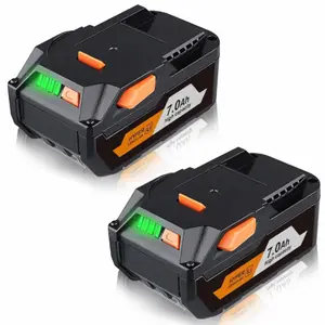 2Pack 7.0Ah R840087 Lithium Battery for Ridgid 18V Cordless Drill Compatible with R840085 R840083 R840086 R840089 AC840085 AC840086 Power Tool Replacement Battery 18 Volt