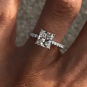 Maxine Vintage 2.0ct Princess Cut Engagement Ring - 5A Cubic Zirconia Women's Jewelry Ring, Ideal for Proposal, Wedding, Anniversary, Engagement Rings