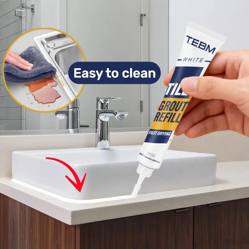Tile Grout, Waterproof Sealer & Quick Dry Adhesive, Ideal for Flooring, Walling, Counter Tops, Versatile Application